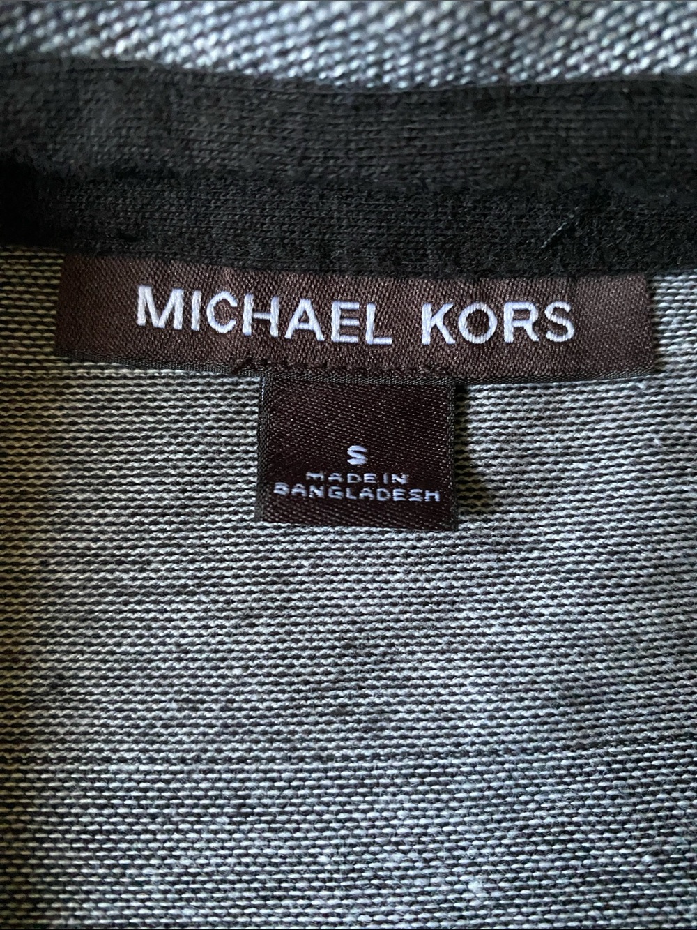 Michael Kors Men’s Small Gray & Charcoal Striped Polo - Picture 2 of 4